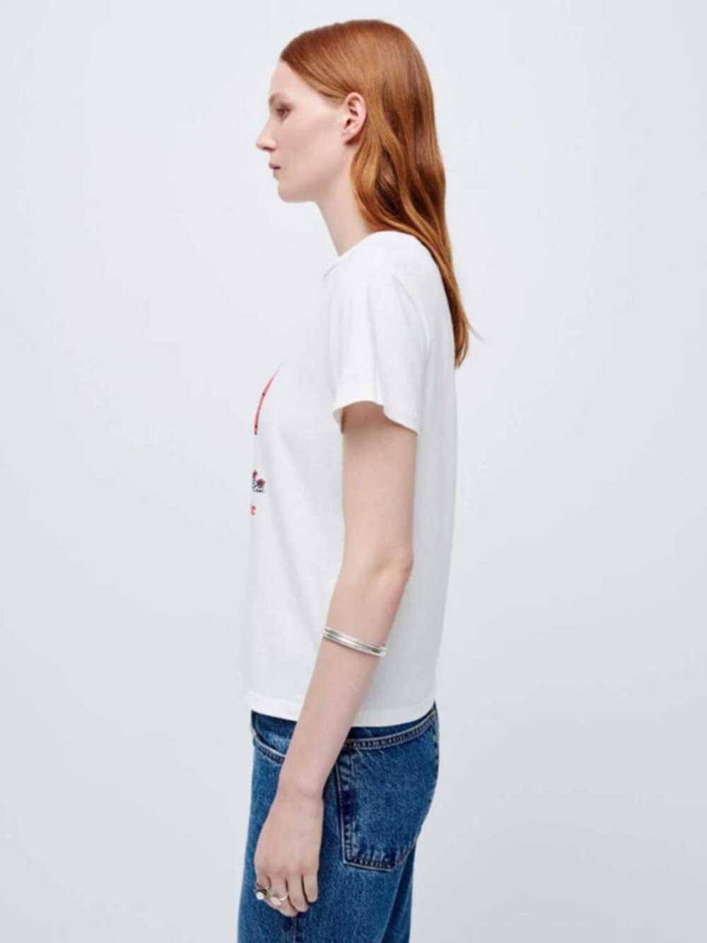 NWT Re/Done Snoopy Allergic to Mornings Lettering Print Classic Short Sleeve TEE - Picture 3 of 9